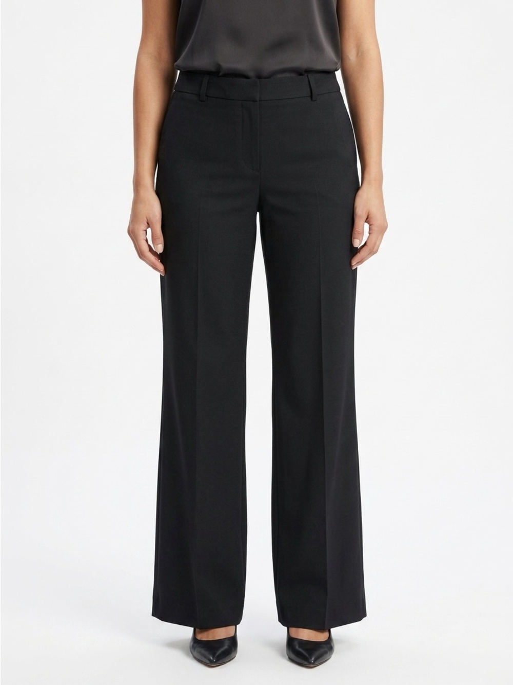 Brooks Brothers Black Wide-Leg Dress Pants for Women